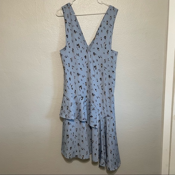 Magaschoni Linen Asymmetrical Ruffle Dress NWT​​​ - Picture 1 of 8